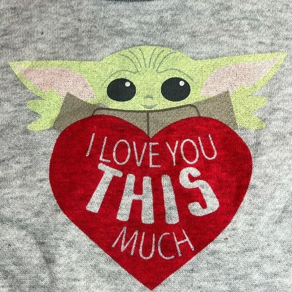 NWT New 06-9M Baby Grogu Disney Star Wars Mandalorian Sweatshirt & Sweatpant Set - Picture 3 of 3